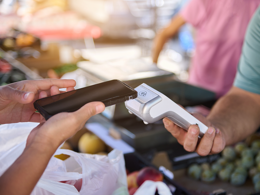 card scanner at farmer's market