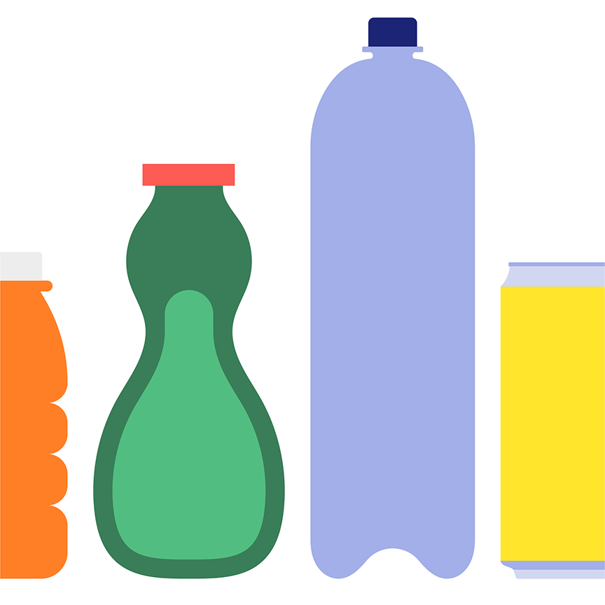 Bottles and cans graphic