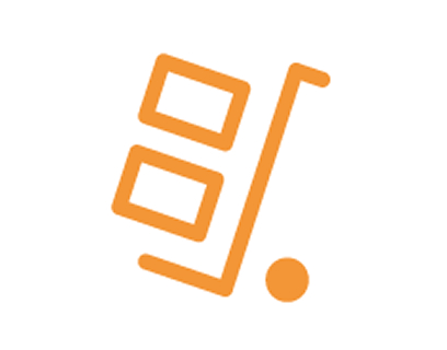 Hand truck with stacked boxes icon
