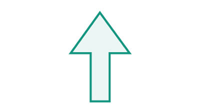 Green upward arrow icon.